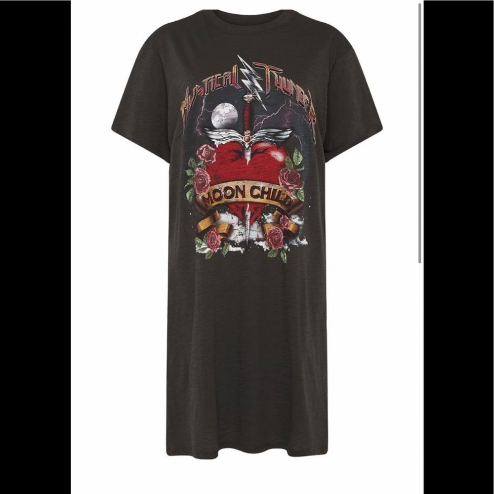 Spell Mystical Thunder organic boyfriend tee dress XS NWT